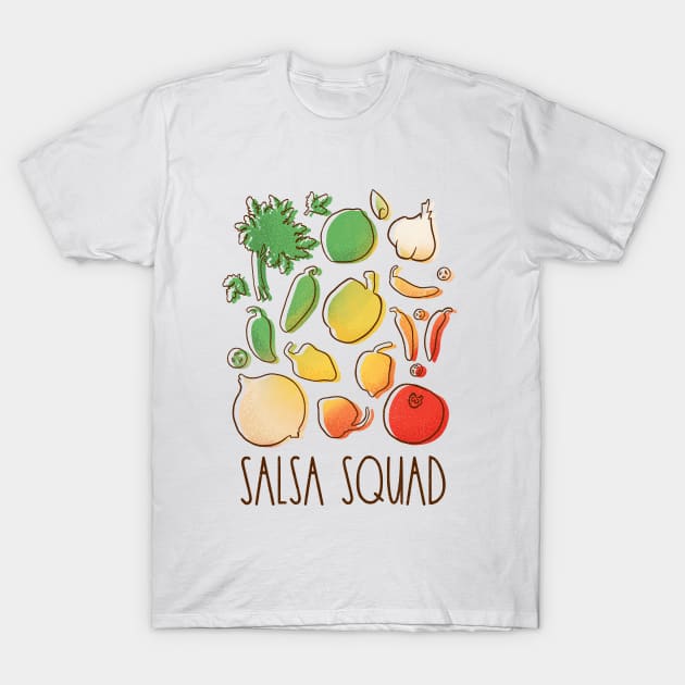 Salsa Squad for Spicy Food Lovers T-Shirt by aaronsartroom